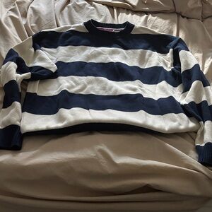 Navy and White Striped Women’s Sweater